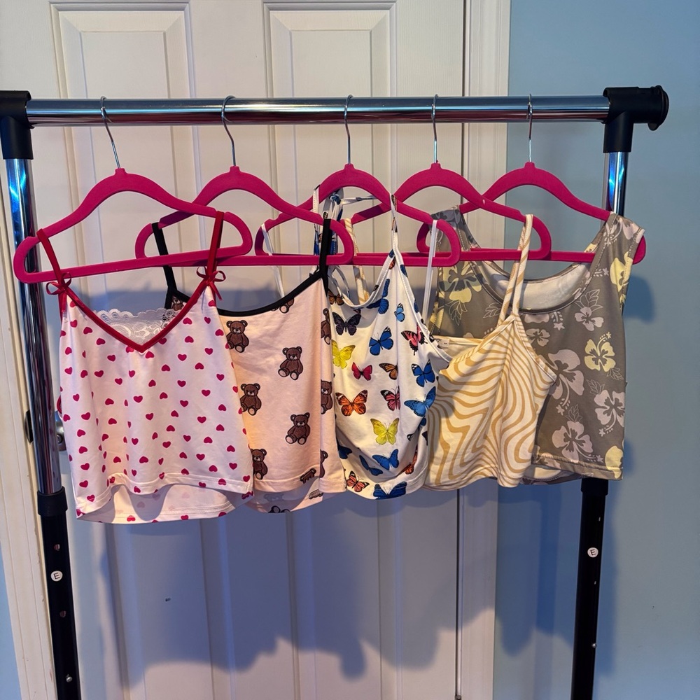 Bundle of SHIEN tank tops - Colorful Camisole Set with Fun Patterns